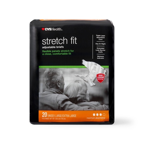 CVS Health Stretch Fit Adjustable Briefs Maximum Absorbency - Picture 1 of 5